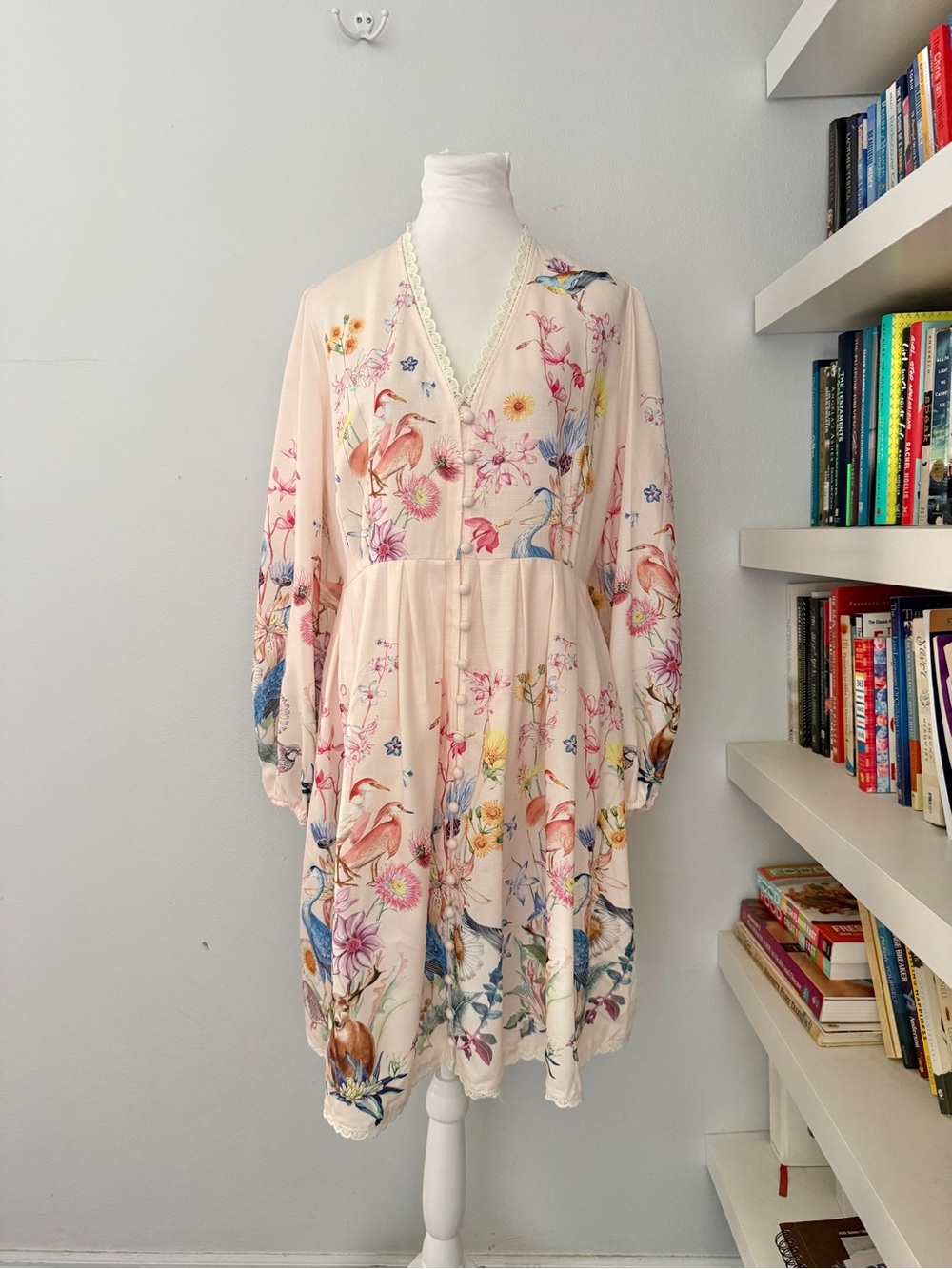 Dalia Macphee Long Sleeve Floral Mini Dress. NWT XL
